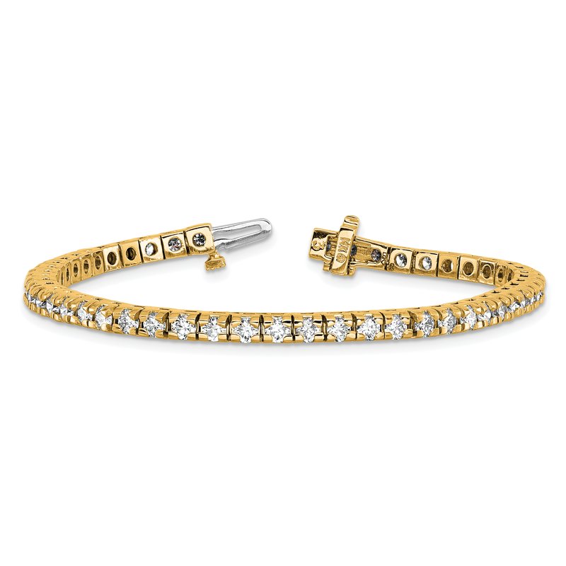 14k Complete 4.65 carat Round AA Diamond 4-prong 7 inch Tennis Bracelet