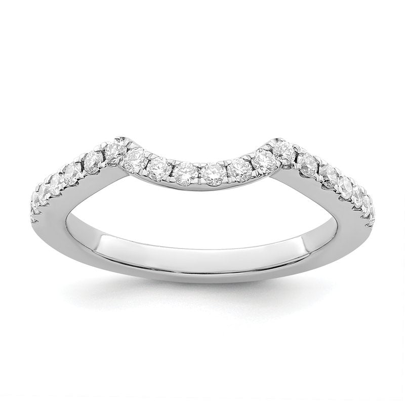 14K White Gold 1/4 carat Lab Grown Diamond VS/SI  D E F  Wedding Band