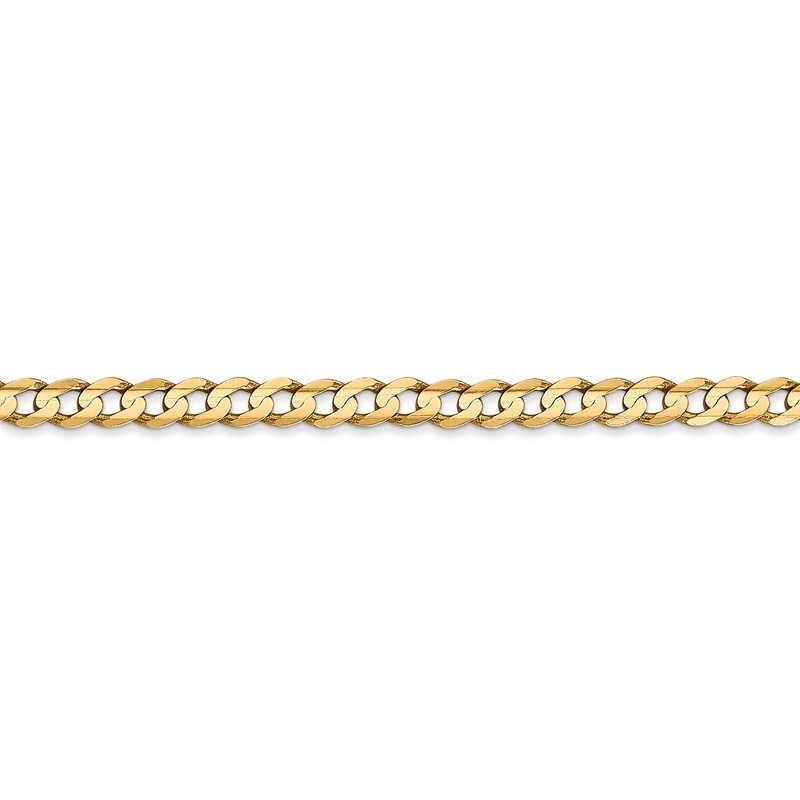 14K 26 inch 3.8mm Open Concave Curb with Lobster Clasp Chain