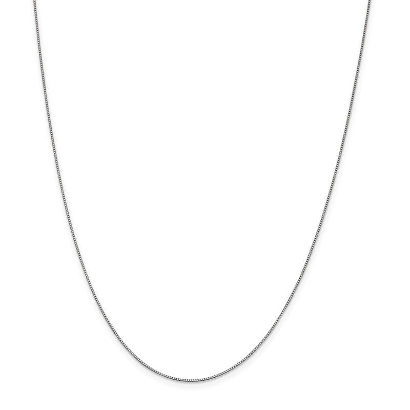 14K White Gold 14 inch .7mm Box with Lobster Clasp Chain