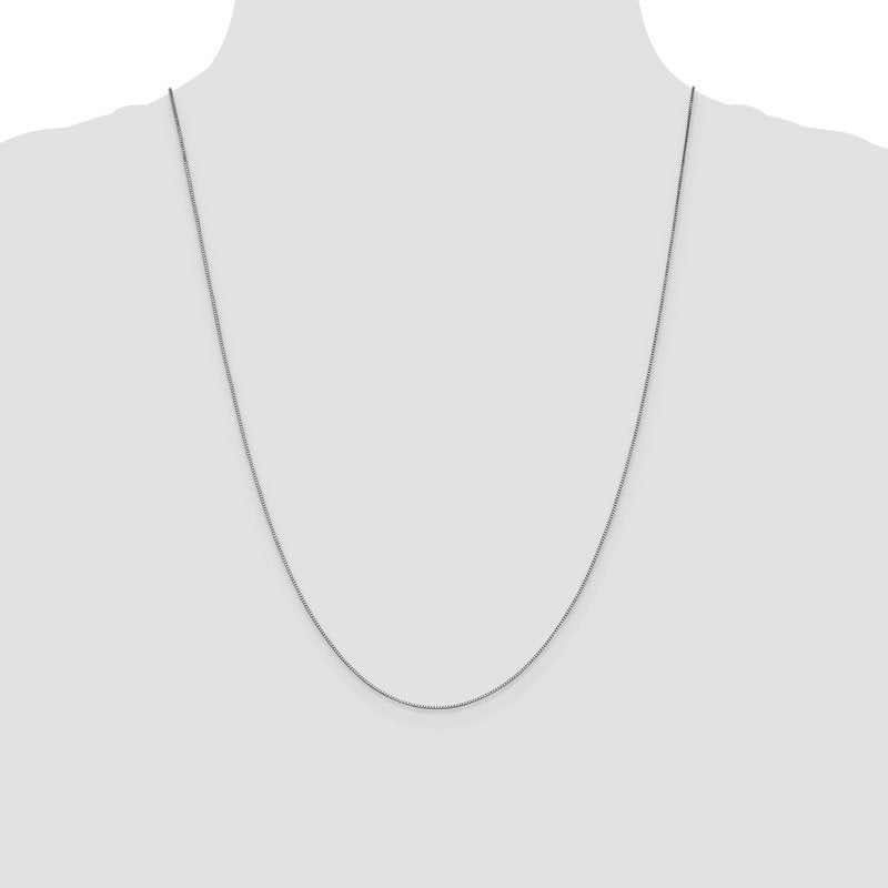 14K White Gold 14 inch .7mm Box with Lobster Clasp Chain