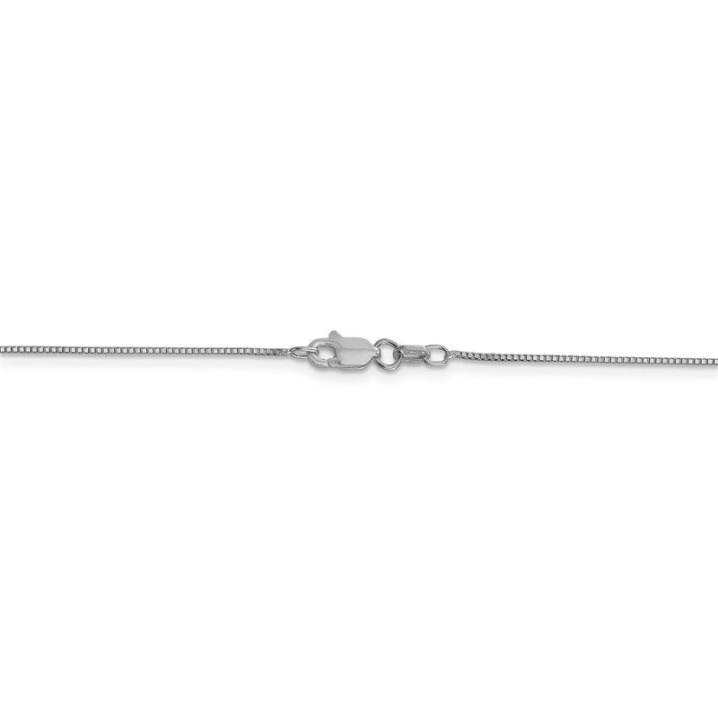 14K White Gold 14 inch .7mm Box with Lobster Clasp Chain