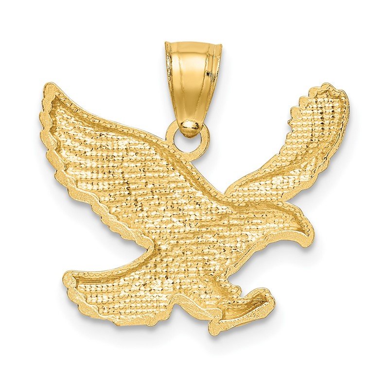 14k Diamond-cut Eagle Pendant