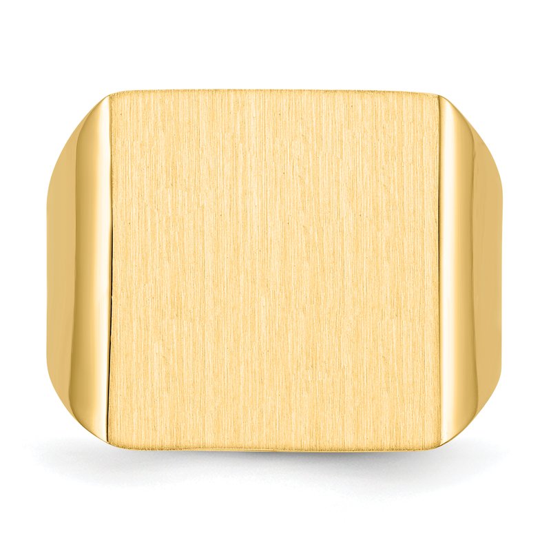14k 16.5x17.5mm Open Back Mens Signet Ring