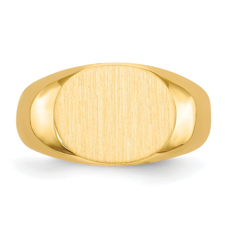 14k 12.5x9.5mm Closed Back Signet Ring