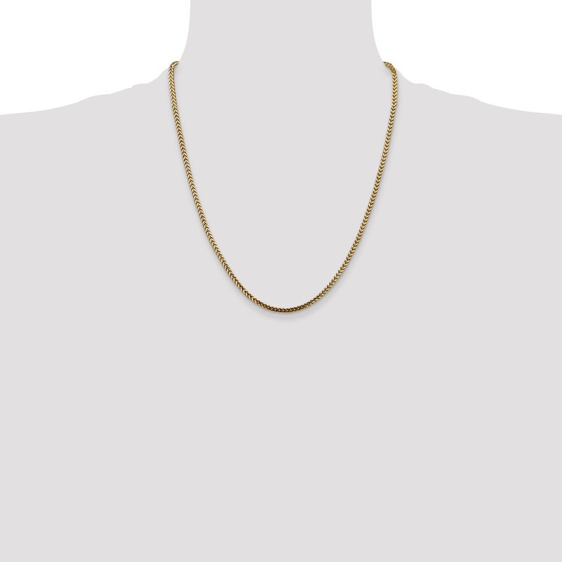 14K 16 inch 2.5mm Franco with Lobster Clasp Chain