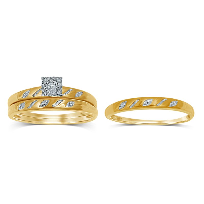 10K 0.09Ct Diamond Trio Set