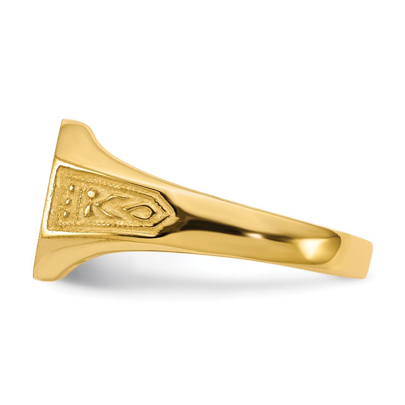 14k 11.0x9.0mm Closed Back Signet Ring