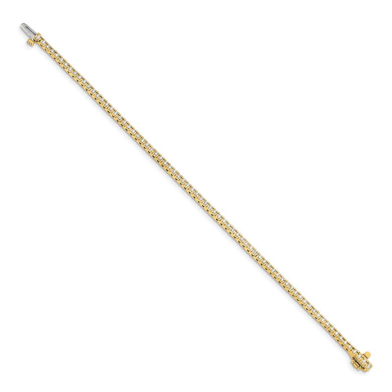14k Complete 1.25 carat Round AAA Diamond 4-prong 7 inch Tennis Bracelet