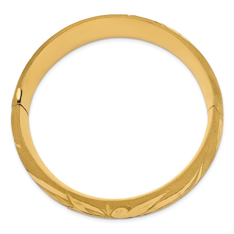 14k 13/16 Florentine Engraved 20.00mm Hinged Round Bangle Bracelet