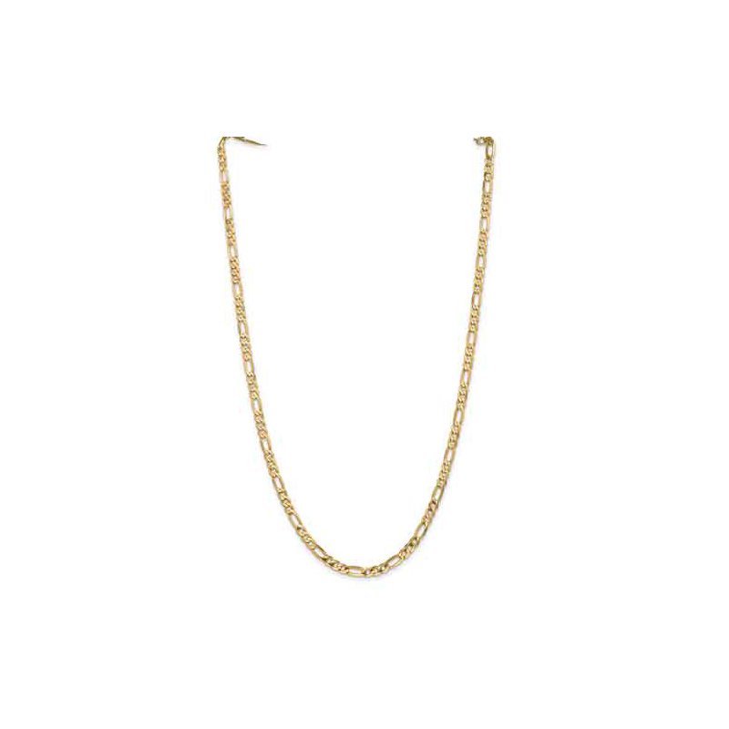14K 26 inch 4.75mm Flat Figaro with Lobster Clasp Chain