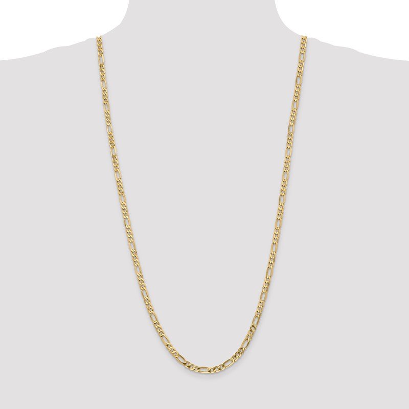 14K 26 inch 4.75mm Flat Figaro with Lobster Clasp Chain