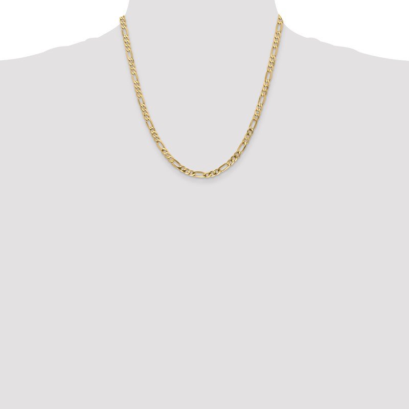 14K 26 inch 4.75mm Flat Figaro with Lobster Clasp Chain