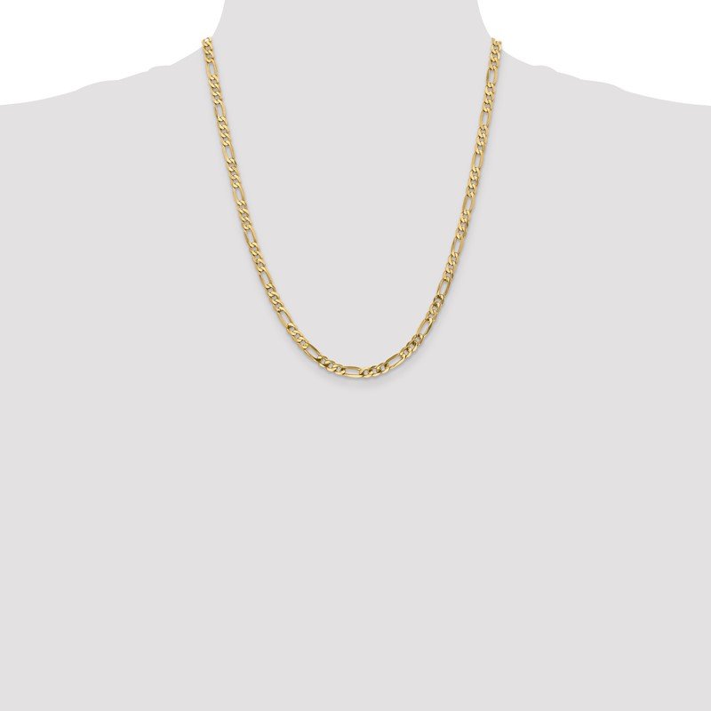 14K 26 inch 4.75mm Flat Figaro with Lobster Clasp Chain