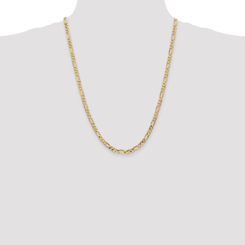 14K 26 inch 4.75mm Flat Figaro with Lobster Clasp Chain