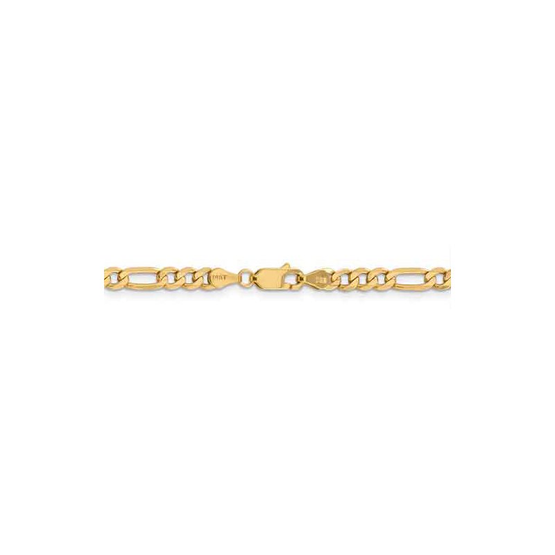 14K 26 inch 4.75mm Flat Figaro with Lobster Clasp Chain