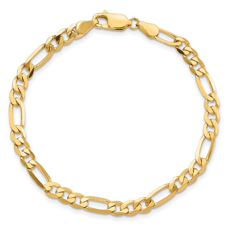 14K 26 inch 4.75mm Flat Figaro with Lobster Clasp Chain