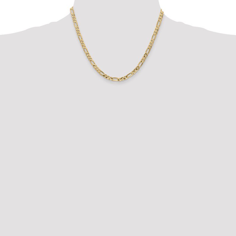 14K 26 inch 4.75mm Flat Figaro with Lobster Clasp Chain