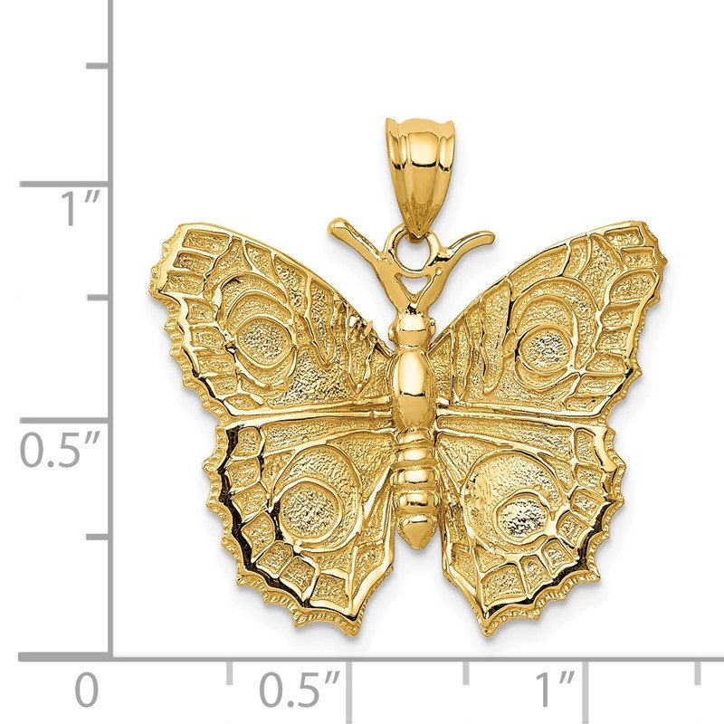 14k Large Butterfly Pendant