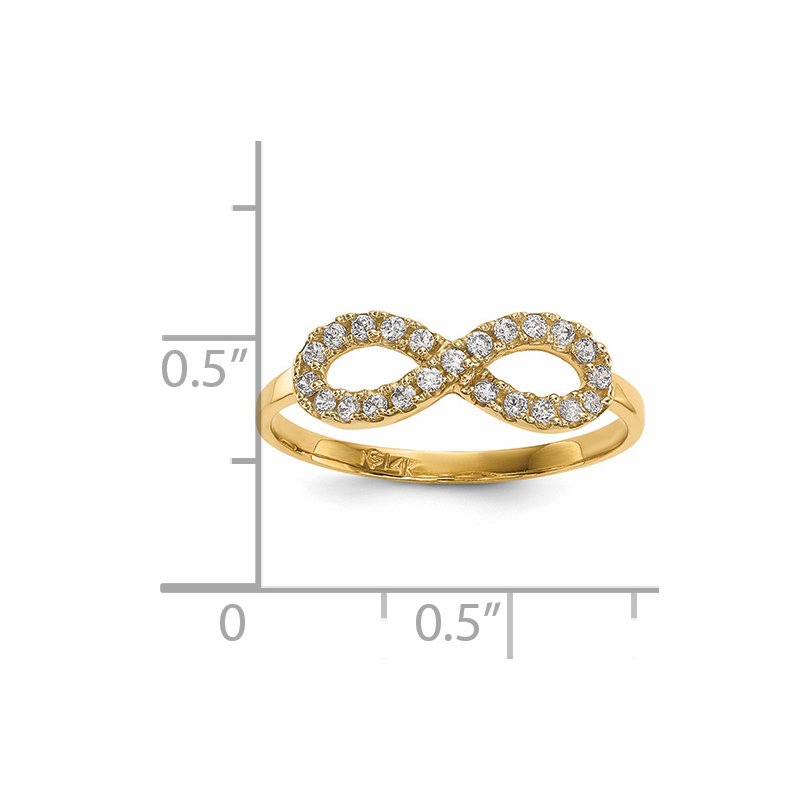 14k CZ Infinity Symbol Ring