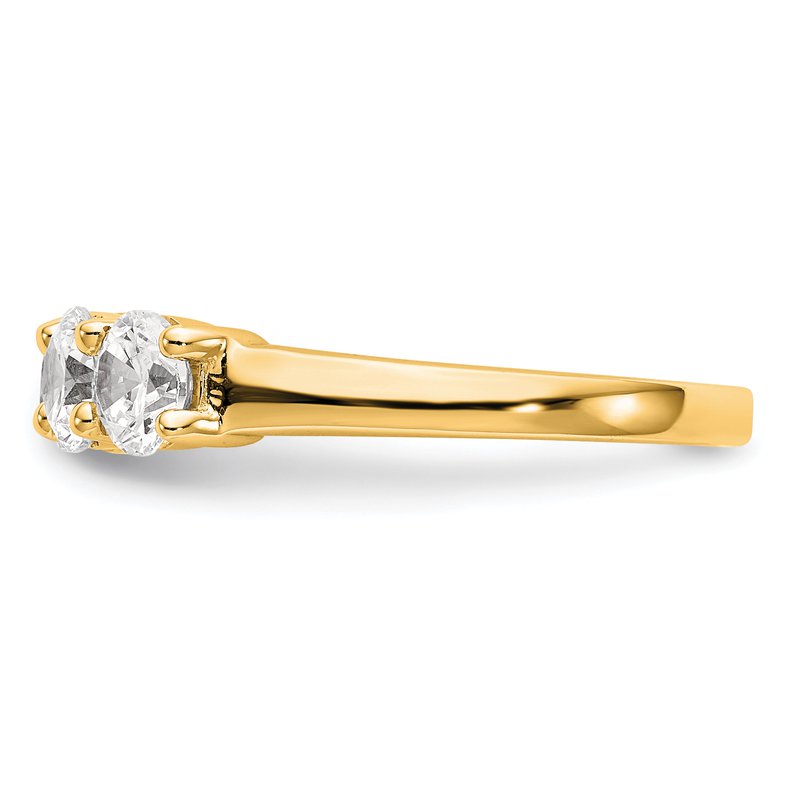 14K White Gold 1/3 carat Lab Grown Diamond VS+ F+ Complete Round Five Stone Ring