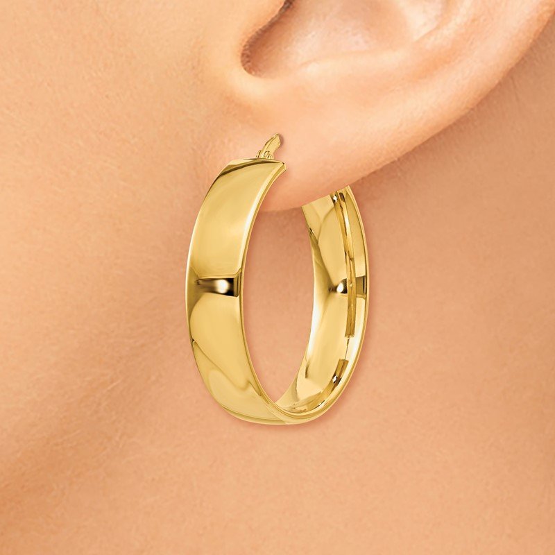 14k 6.75mm Hoop Earrings