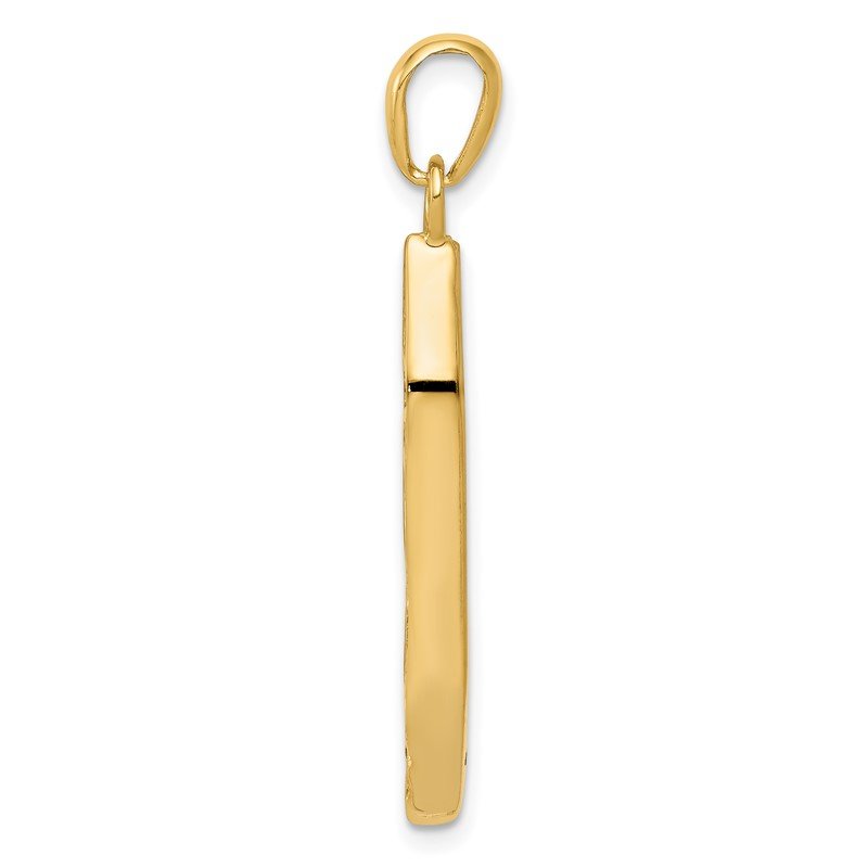 14K and White Rhodium Mezuzah with Shin Charm