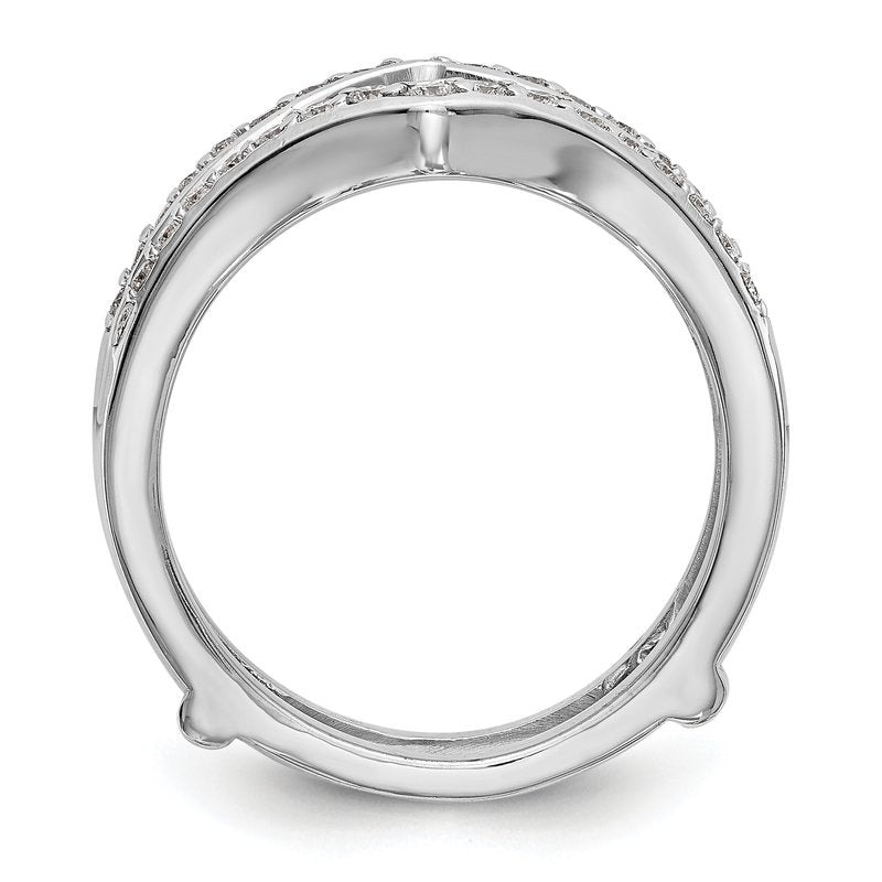 14K White Gold 1/2 carat Lab Grown Diamond VS+ F+ Complete Ring Guard