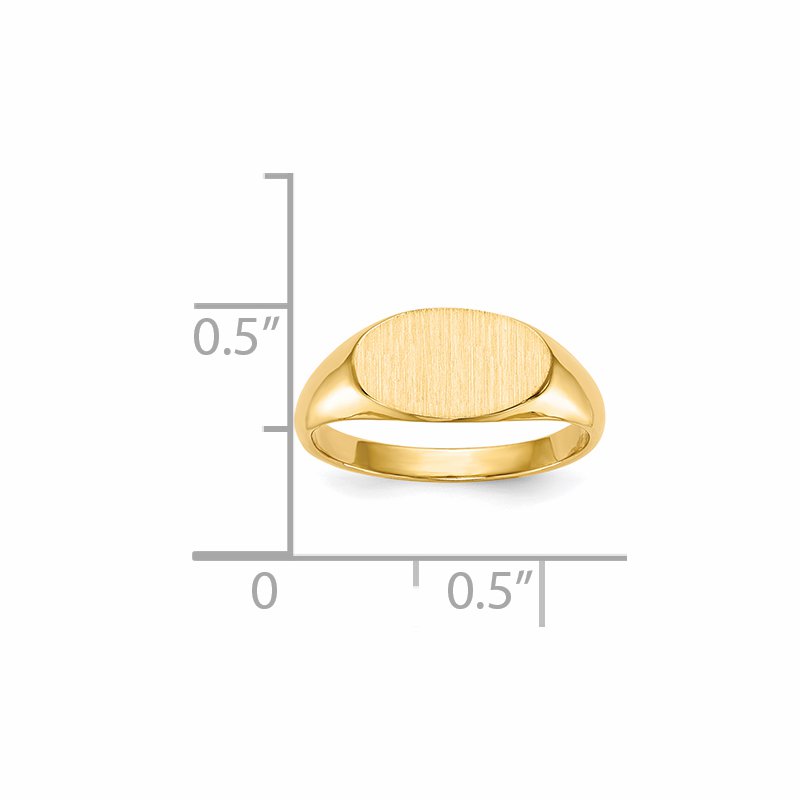 14k 11.0x6.5mm Closed Back Children's Signet Ring