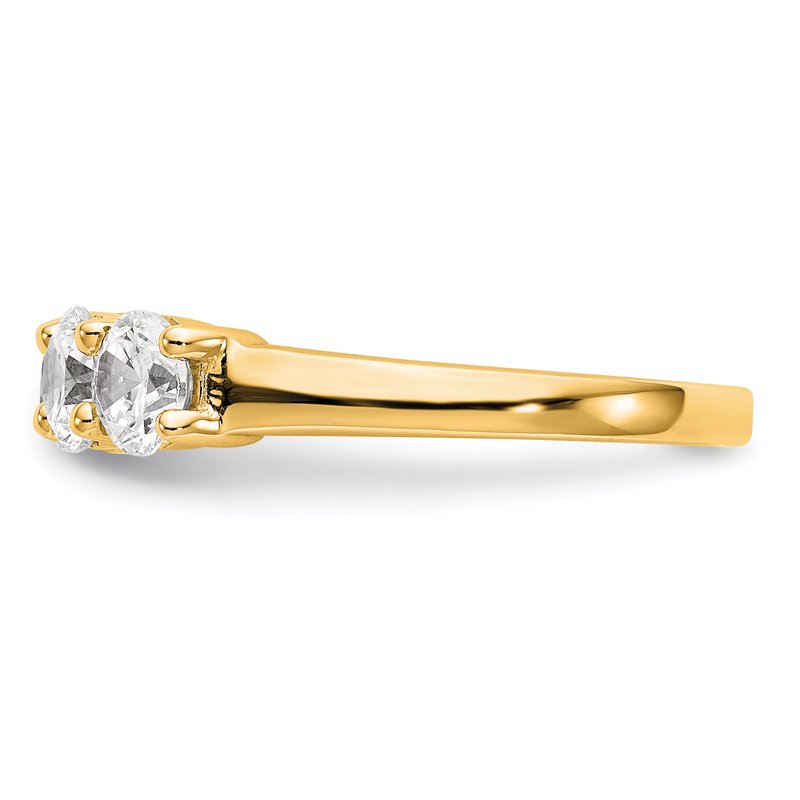 14K White Gold 1/3 carat Lab Grown Diamond VS+ F+ Complete Round Five Stone Ring