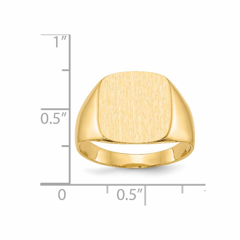 14k 13.5x15.0mm Closed Back Mens Signet Ring