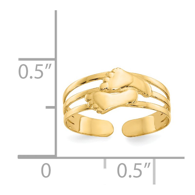 14k Bare Feet Toe Ring