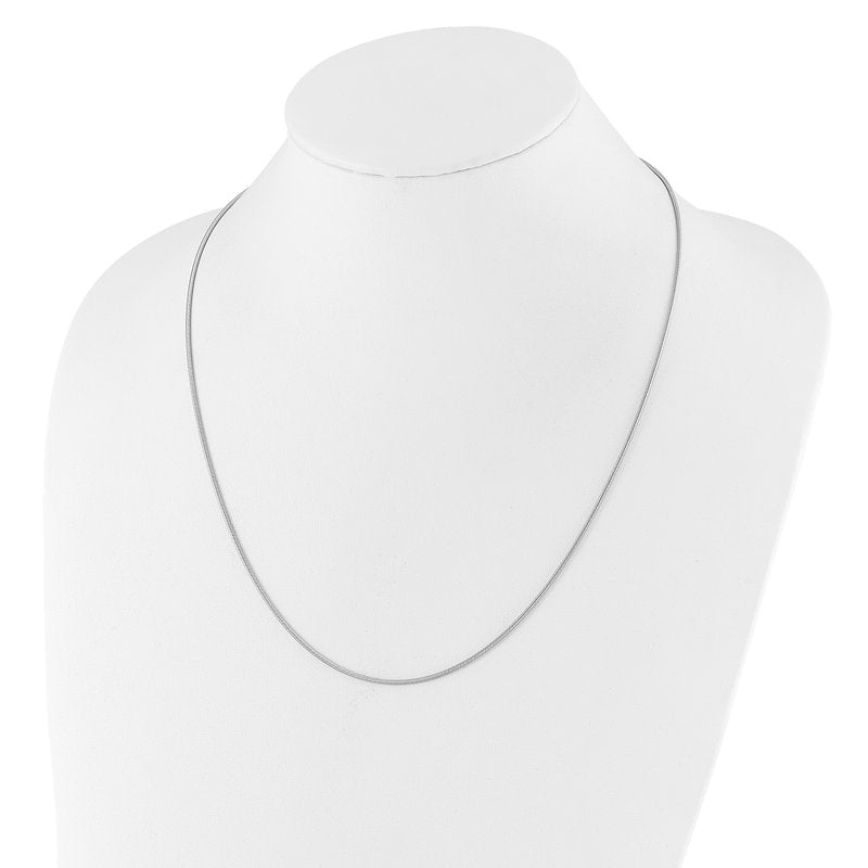 Sterling Silver RH-plated Adjustable 1.4mm Snake Chain