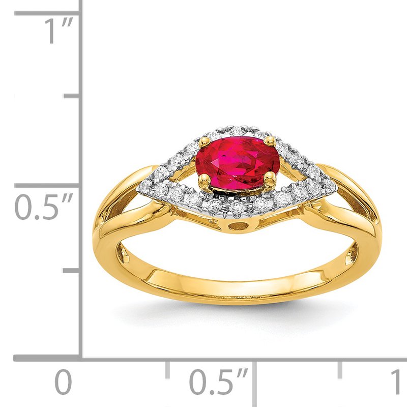 14k Diamond and Emerald Ring