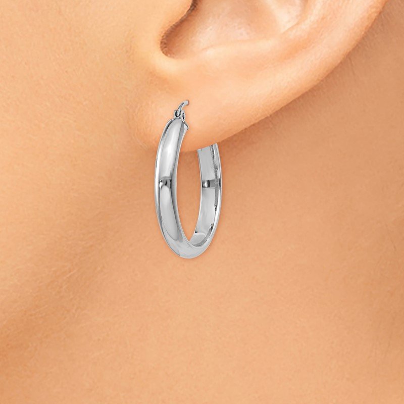 14k White Gold Hoop Earrings