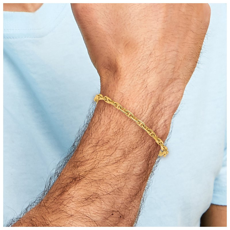 14K 18 inch 5.1mm Hand Polished Fancy Link with Lobster Clasp Chain