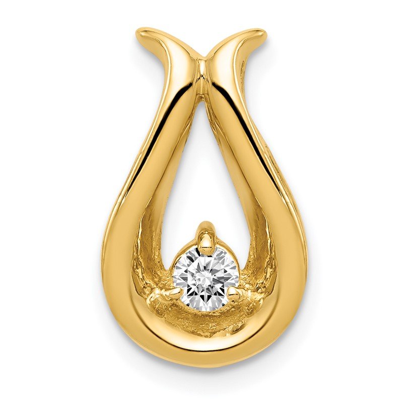 14k Complete 3.4mm A Diamond Teardrop-Shape Chain Slide
