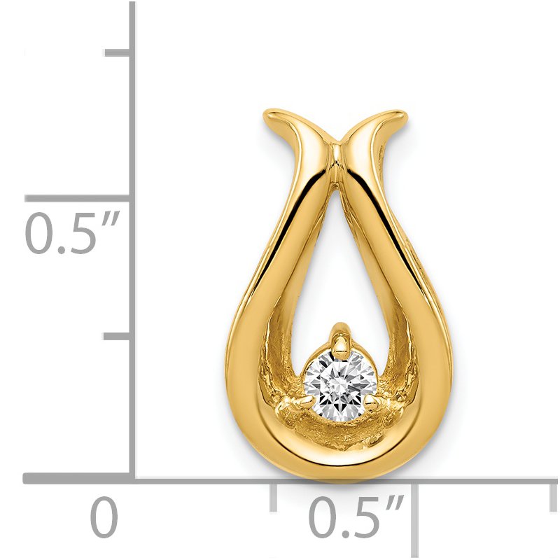 14k Complete 3.4mm A Diamond Teardrop-Shape Chain Slide