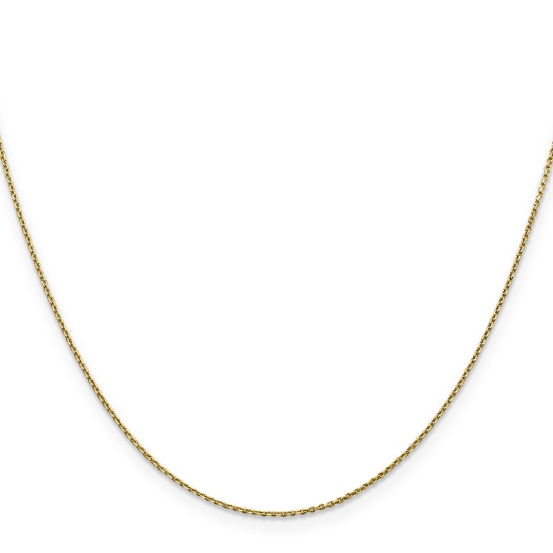 14K 26 inch .9mm Diamond-cut Round Open Link Cable with Lobster Clasp Chain