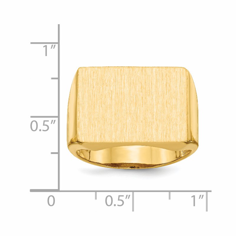 14k 19.5x14.5mm Open Back Mens Signet Ring