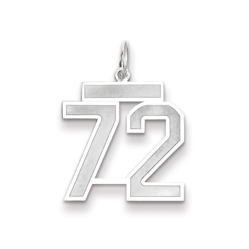 14kw Medium Satin Number 72 Charm