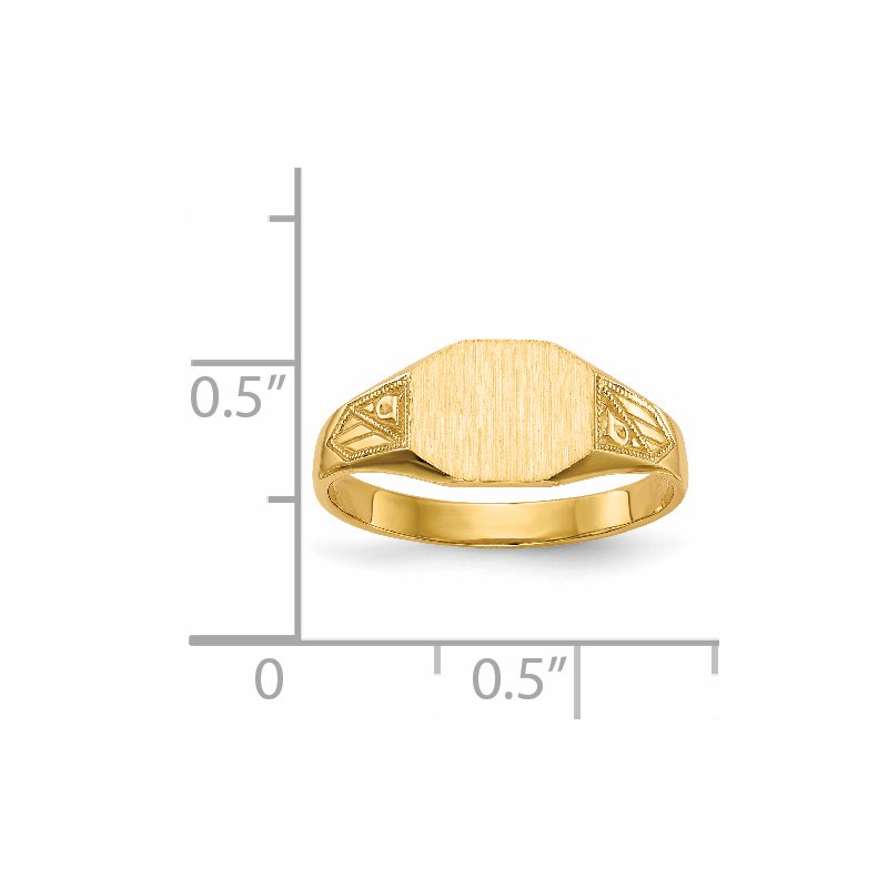 14k 8.5x7.0mm Closed Back Signet Ring