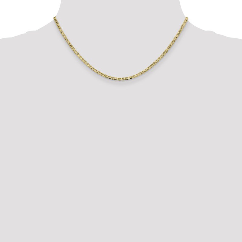 14K 10 inch 2.4mm Concave Anchor with Lobster Clasp Chain