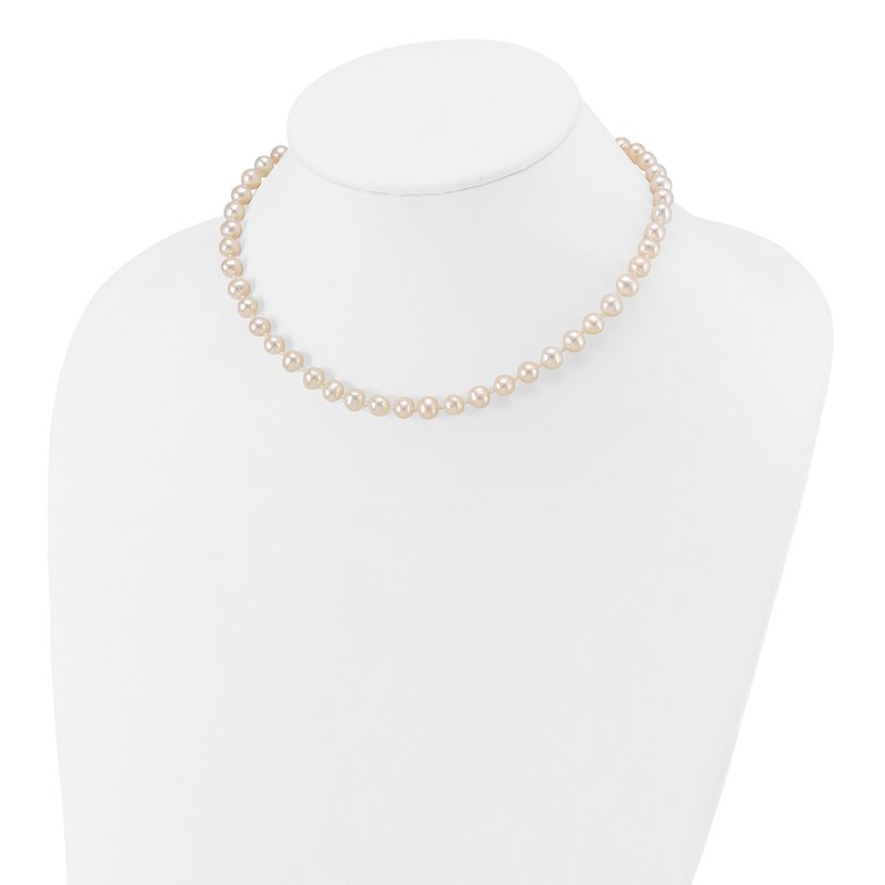 14k 6-7mm White Semi-Round Freshwater Cultured Pearl 12 inch Necklace