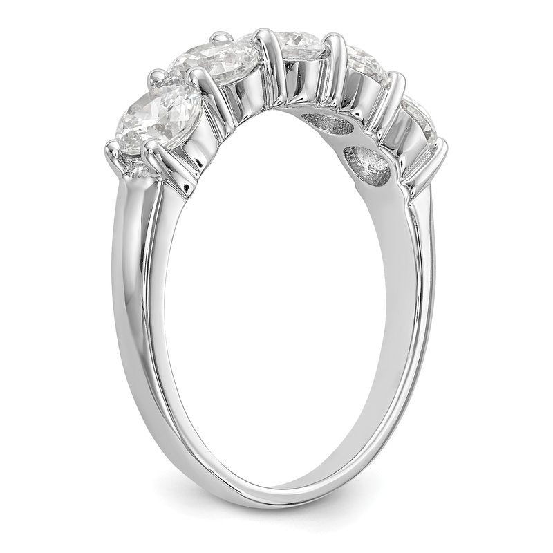 14K White Gold 1/3 carat Lab Grown Diamond VS+ F+ Complete Round Five Stone Ring