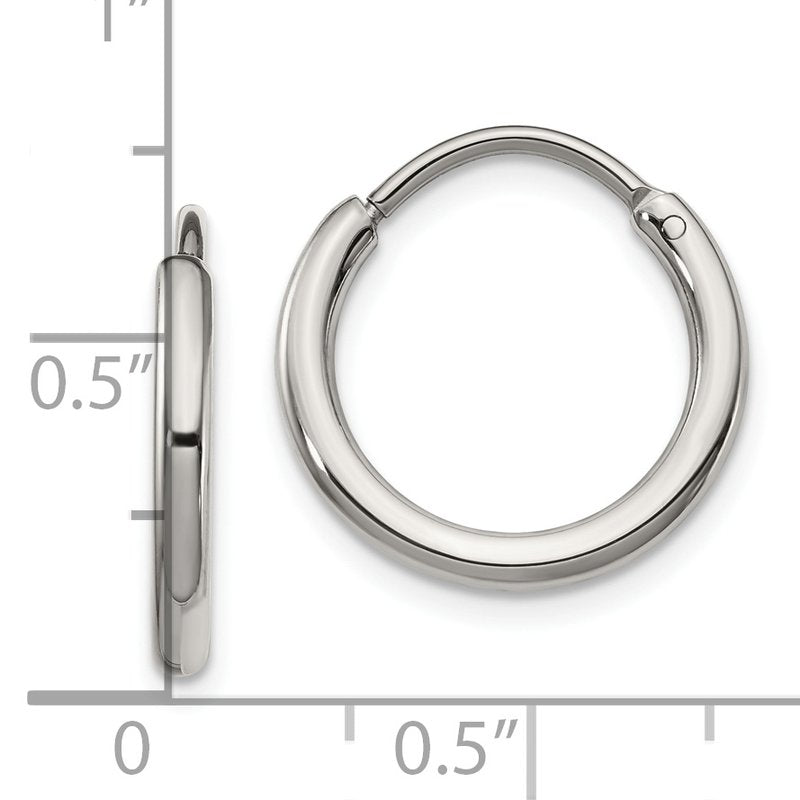 Stainless Steel Polished 2mm Endless Hoop Earrings