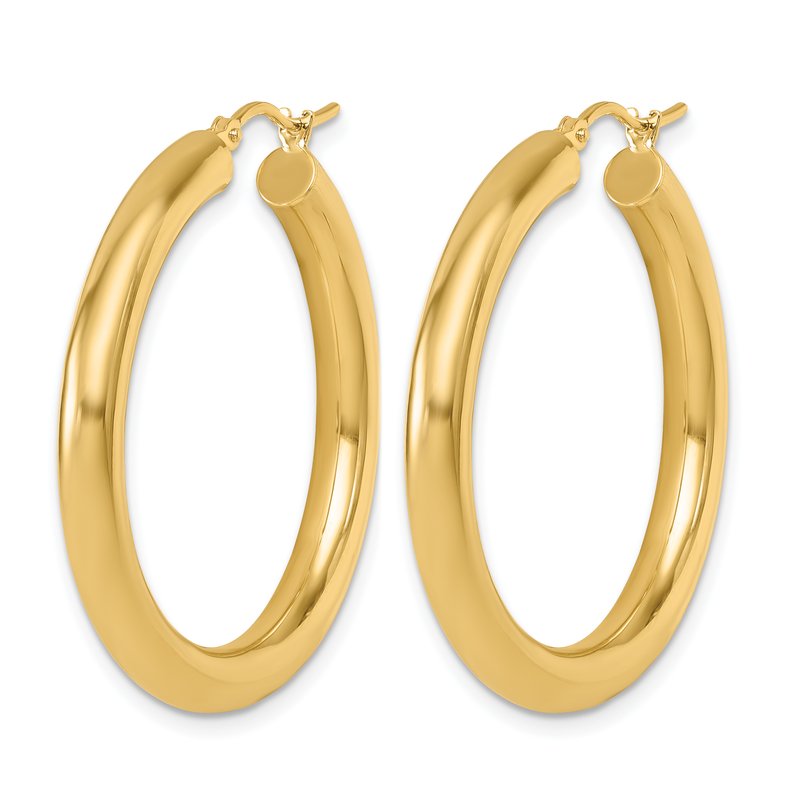 10K Polished Lightweight Hoop Earrings