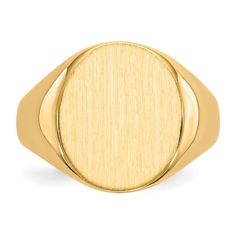 14k 13.0x14.0mm Open Back Mens Signet Ring