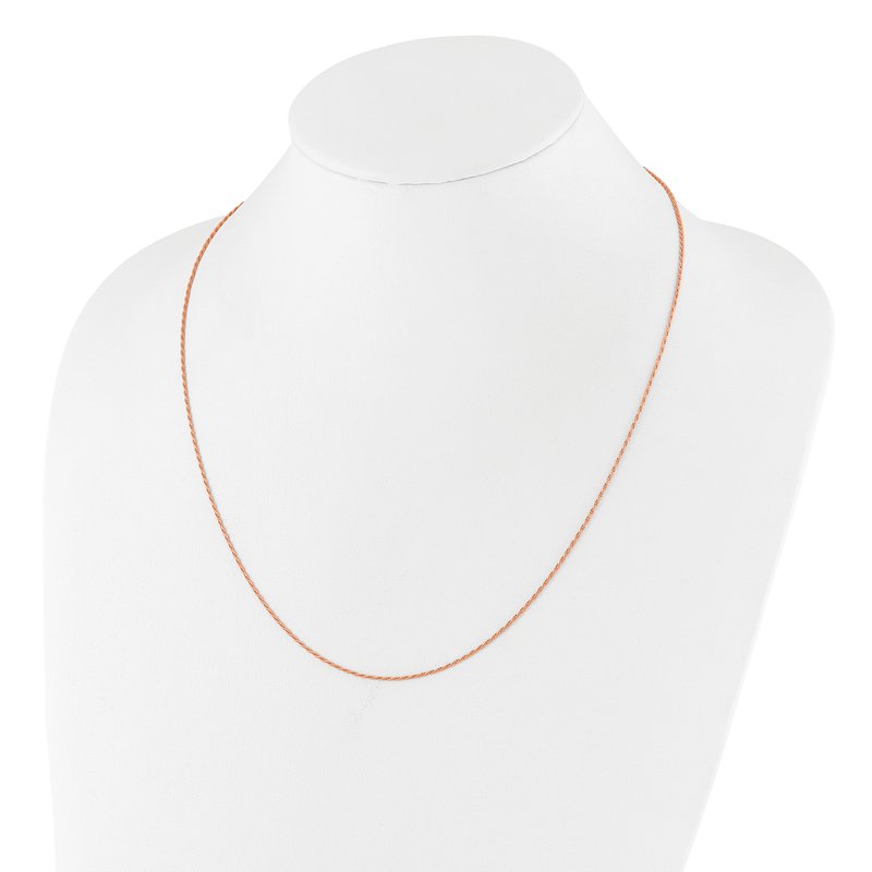 Sterling Silver Rose Gold-plated Adjustable 1.2mm D/C Rope Chain