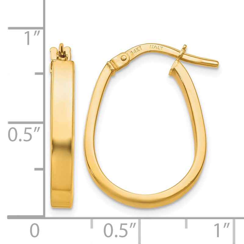 14K Polished U-Shape Hoop Earrings